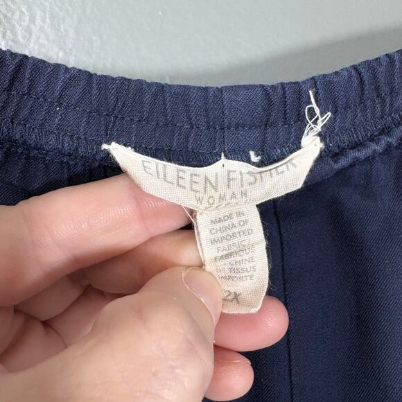 Eileen Fisher Navy Blue Casual Pull On Cropped Pants - 2X - Women's Plus Size - Picture 4 of 6